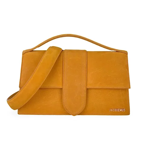 Jacquemus Orange Nubuck Leather Bambino Top Handle Shoulder Bag - 1