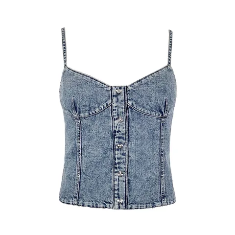 Chanel Blue Denim Heart Clover Button 2025 Top 36 - 1