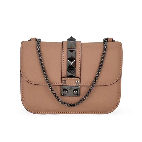 Valentino Garavani Poudre Leather Small Glam Lock Bag