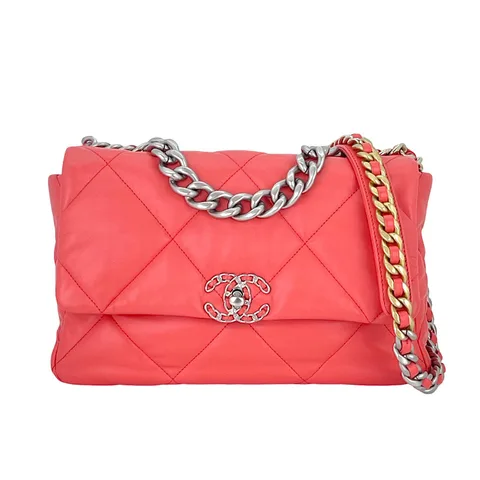Chanel Rose Pink Quilted Goatskin Large Flap 19 Bag - 1