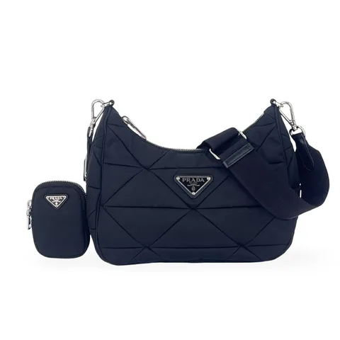 Prada Black Padded Re-Nylon Shoulder Bag