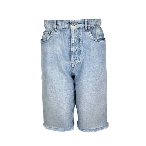 Miu Miu Blue Denim Fringed Shorts 26 - 1