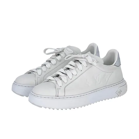 Louis Vuitton White Calfskin Monogram Flowers Time Out Sneakers 37 - 1