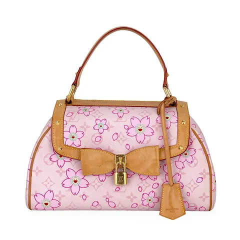 Louis Vuitton Pink Tan Takashi Murakamı Monogram Cherry Blossom Sac Retro Bag - 1