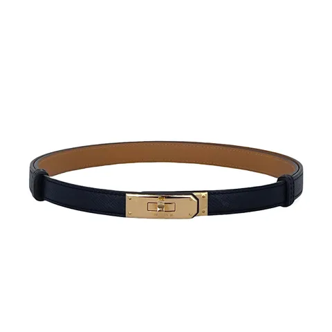 Hermes Epsom Leather Gold Hardware Noir Kelly Belt 18 - 1