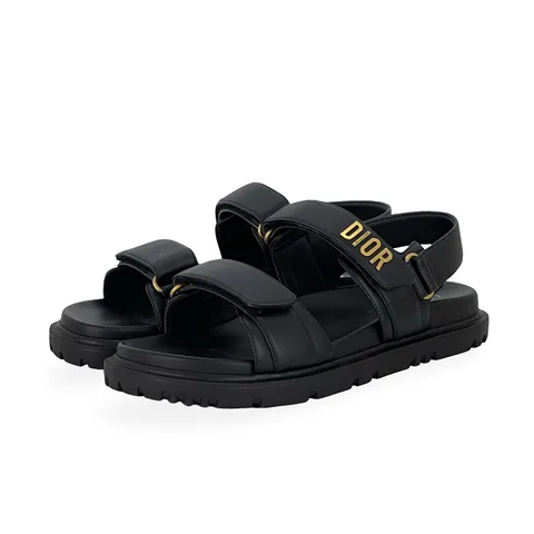 Christian Dior Black Lambskin Dioract Sandal 39 - 1