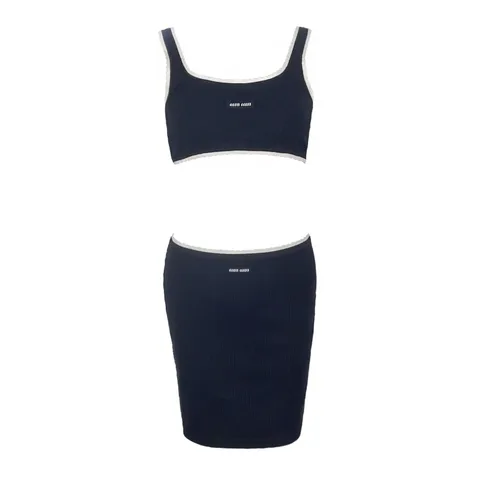 Miu Miu Black White Logo Sports Cotton Bra M Skirt M