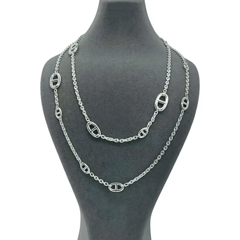 Hermes Sterling Silver Farandole Necklace 120