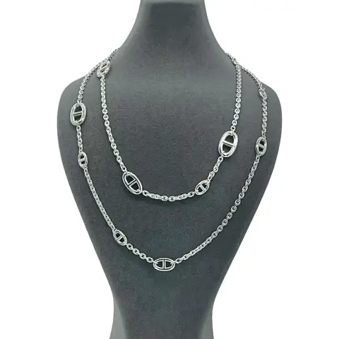 Hermes Sterling Silver Farandole Necklace 120
