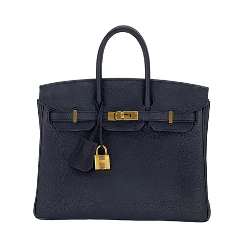 Hermes Togo Leather Gold Hardware Noir Birkin 25 - 1
