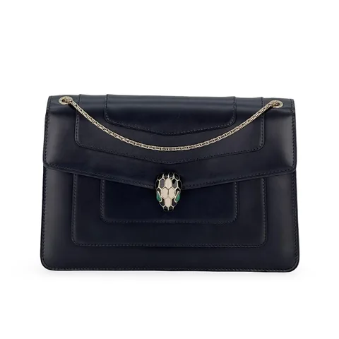 Bvlgari Black Calfskin Serpenti Forever Shoulder Bag - 1