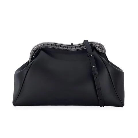 Bvlgari Black Calfskin Medium Serpentine Pouch - 1