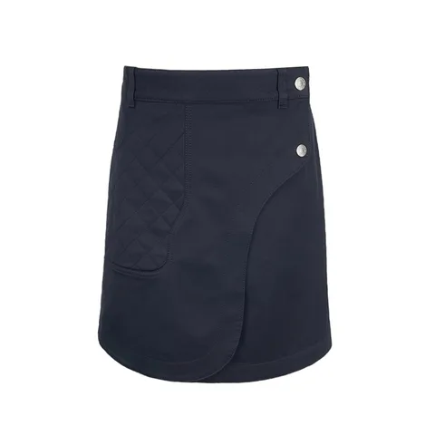 Hermes Noir Double Stretch Cotton Wrap Mini Skirt 36