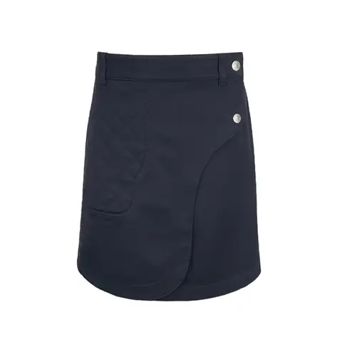 Hermes Noir Double Stretch Cotton Wrap Mini Skirt 36