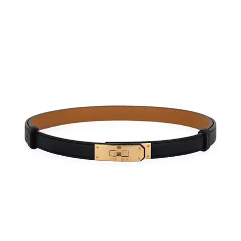 Hermes Epsom Leather Gold Hardware Noir Kelly 18 Belt