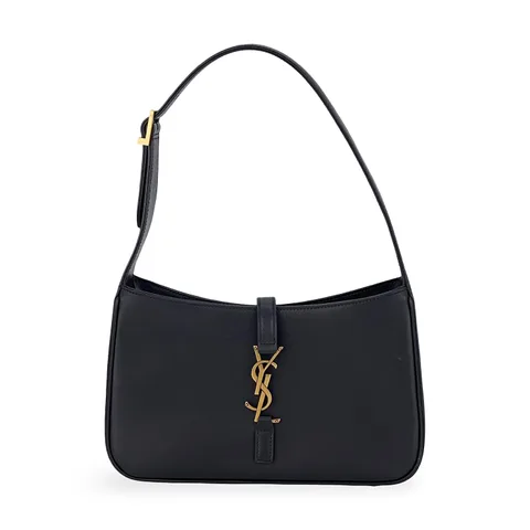 Saint Laurent Black Smooth Calfskin Gold Hardware LE 5 A 7 Hobo Bag - 1