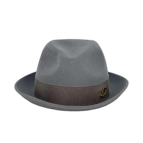 Chanel Grey Gold CC Metal Felt Hat M