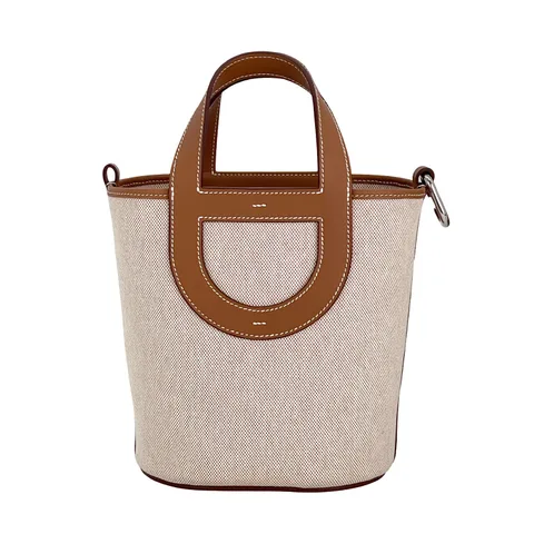 Hermes Toile Canvas Swift Leather Palladium Hardware Ecru Beige Gold In The Loop 18