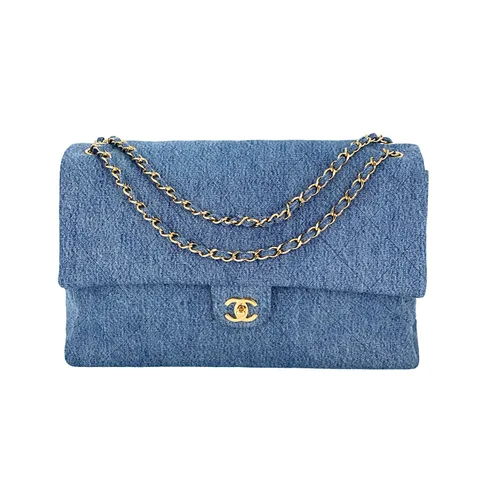 Chanel Blue Denim Gold Hardware Souplissimo Maxi Flap Bag