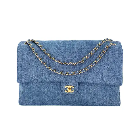 Chanel Blue Denim Gold Hardware Souplissimo Maxi Flap Bag