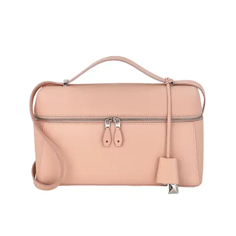 Loro Piana Pink Textured Calfskin Silver Hardware Extra Bag L27