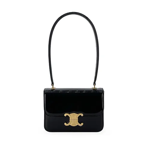 Celine Black Patent Calfskin Gold Hardware Teen Garance Bag