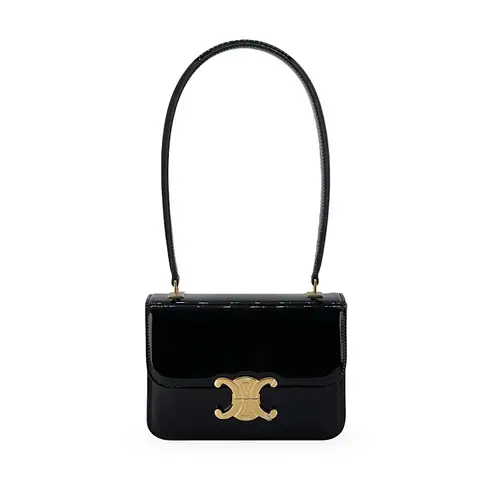 Celine Black Patent Calfskin Gold Hardware Teen Garance Bag