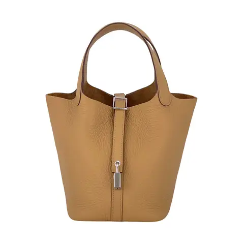 Hermes Clemence Leather Palladium Hardware Biscuit Picotin 18