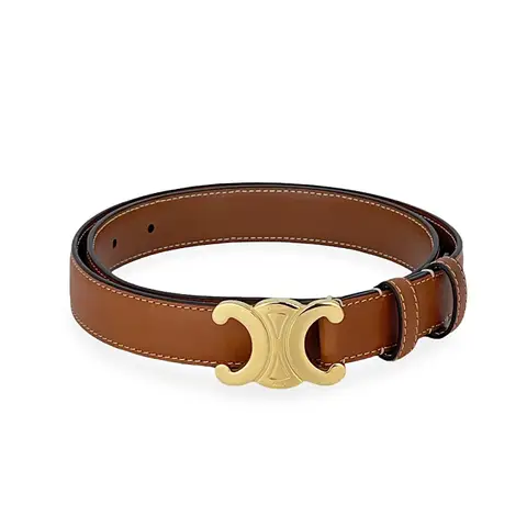 Celine Tan Calfskin Gold Triomphe Belt 80