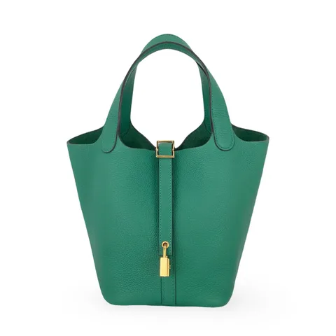 Hermes Maurice Leather Gold Hardware Vert Jade Picotin 18