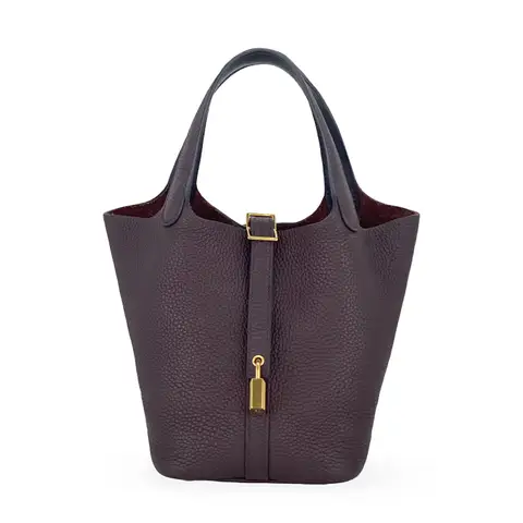 Hermes Clemence Leather Gold Hardware Rouge Sellier Caban Eclat Picotin 18