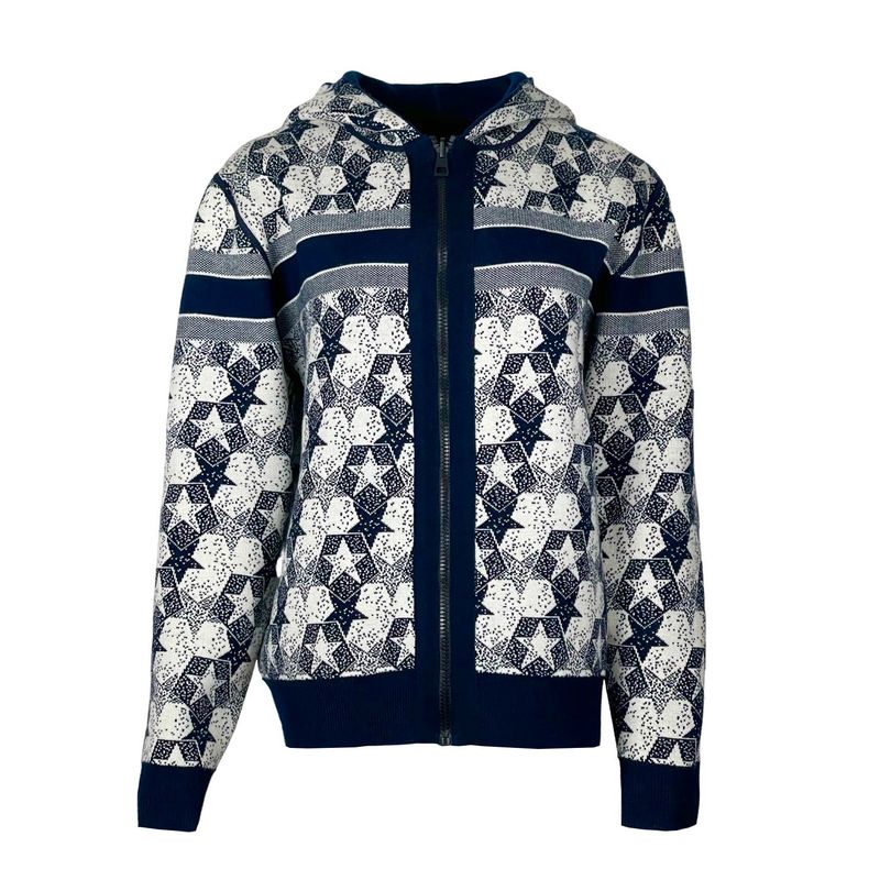 Christian Dior Navy Blue Cashmere Reversible Knit Cardigan - 1