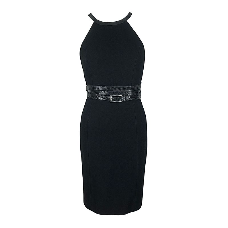 Michael Kors Black Wool Snakeskin Halterneck Dress 2 - 1