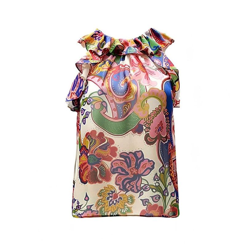 Zimmermann Floral Print Silk Halterneck Lovestruck Blouse 0 - 1