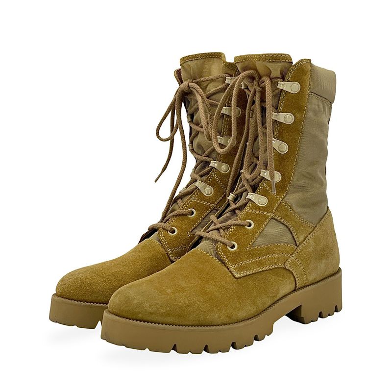 Celine Light Brown Suede Lace Up Combat Boots 39 - 1