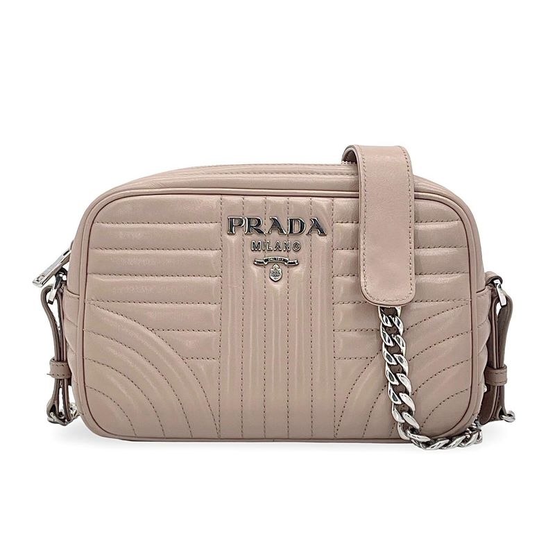 Prada Beige Leather Diagramme Crossbody Bag - 1