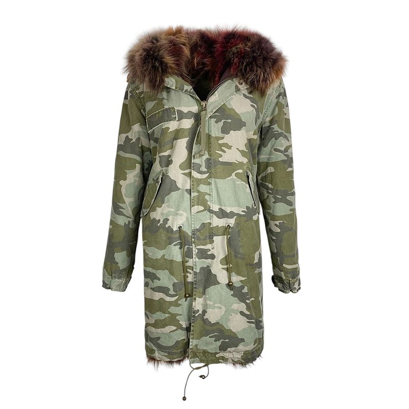 Mr & Mrs Camouflage Fur Lined Coat S - 1