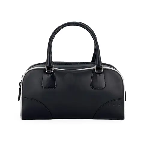 Prada Black Soft Calfskin Bowling Bag