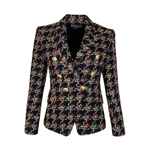 Balmain Multicolor Tweed Blazer Jacket 36 - 1