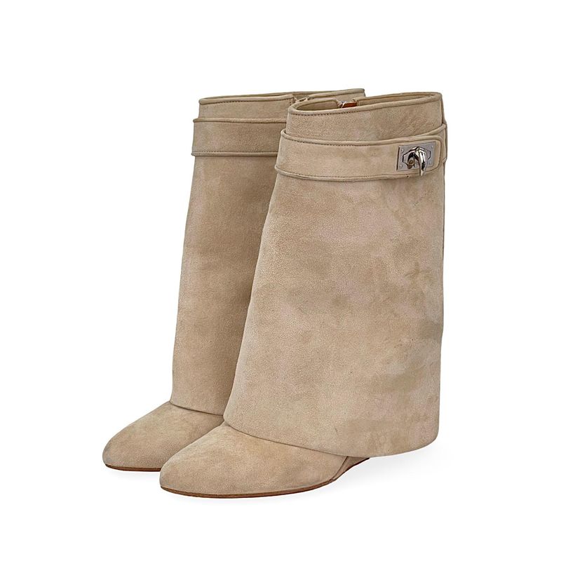Givenchy Beige Suede Shark Boots 37.5 - 1