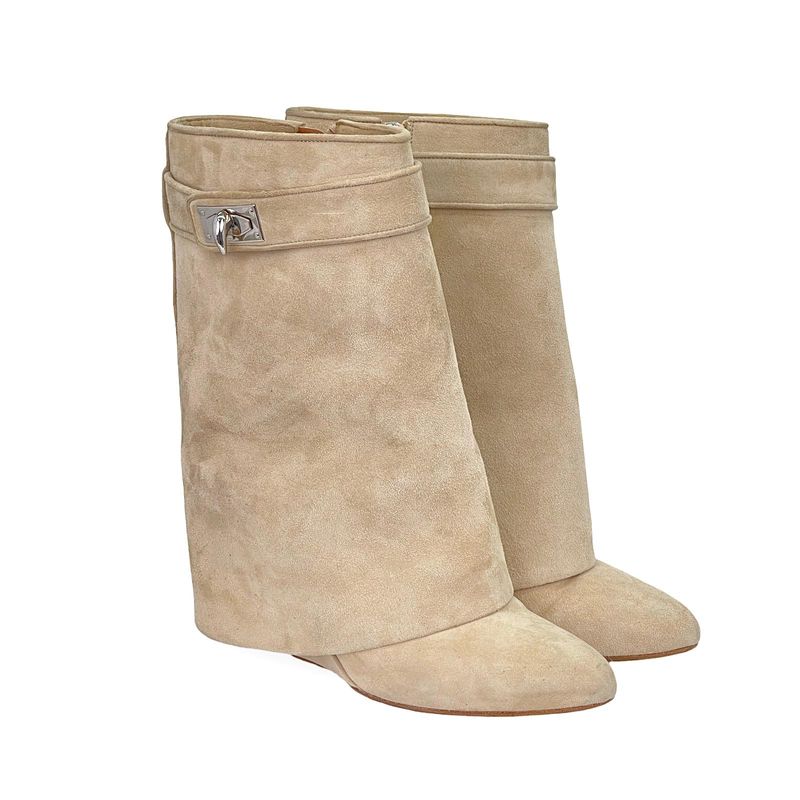 Givenchy Beige Suede Shark Boots 37.5 - 3