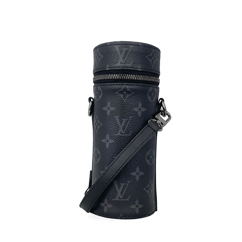 Louis Vuitton Grey Monogram Eclipse Canvas Bottle Holder - 1