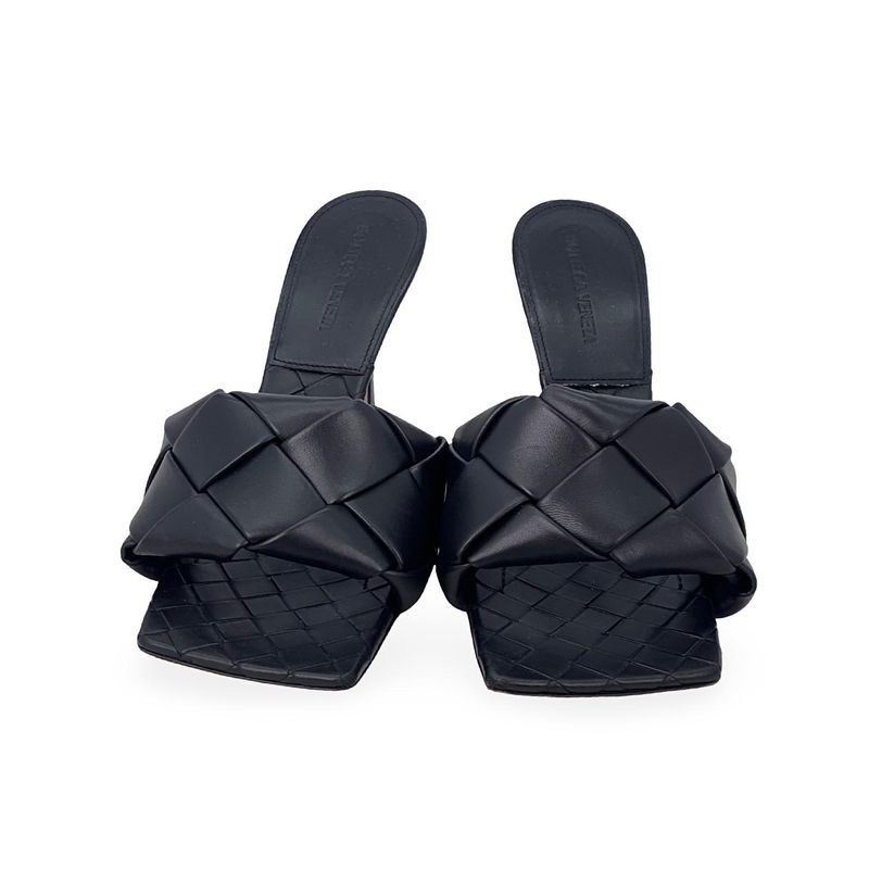 Bottega Veneta Black Leather Lido Woven Mules 39.5 - 2