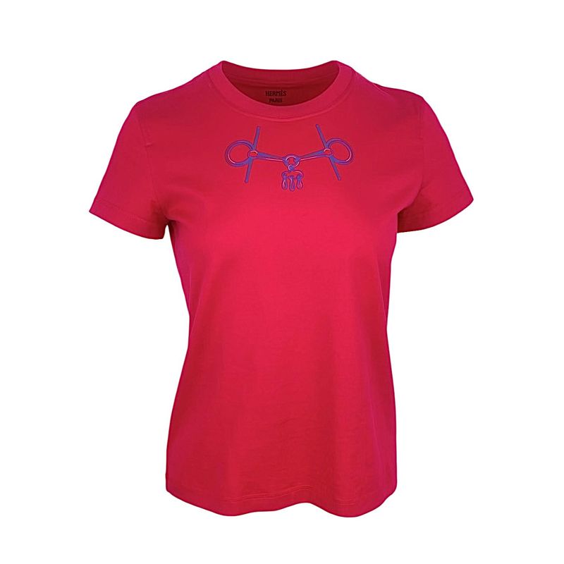 Hermes Rose Canneberge Mors Straight Cotton Tshirt 34 - 1