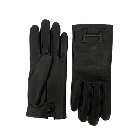 Hermes Noir Glossed Lambskin Bastille Gloves 7.5 - 1