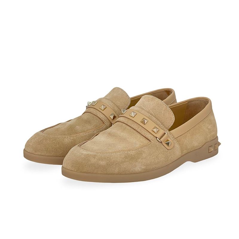 Valentino Beige Suede Leisure Flows Loafers 39 - 1
