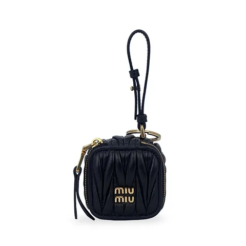 Miu Miu Black Matelasse Nappa Leather Micro Case