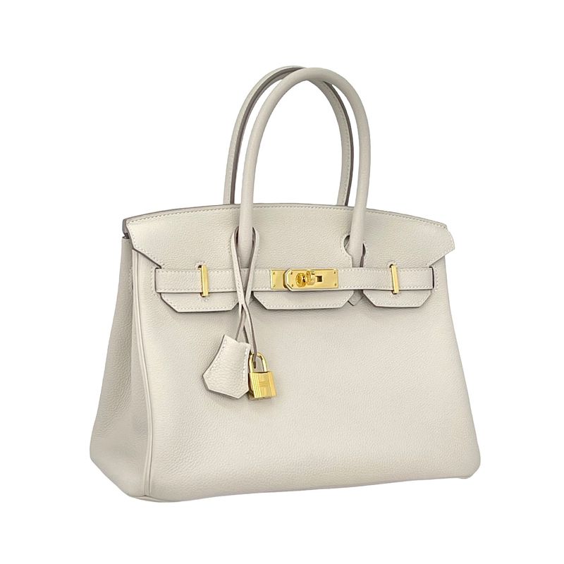 Hermes Togo Leather Gold Hardware Craie Birkin 30 - 3