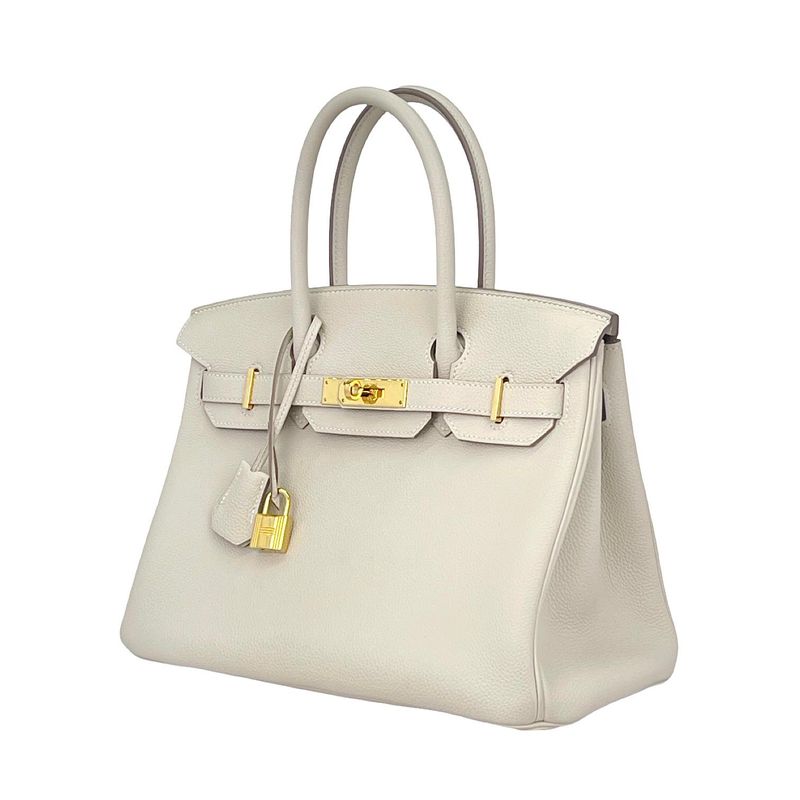 Hermes Togo Leather Gold Hardware Craie Birkin 30 - 2