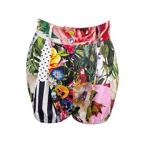 Dolce Gabbana Multicolor Patchwork Floral Printed Short IT40 - 1